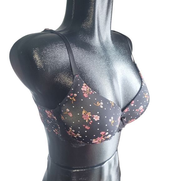 Marilyn Monroe Floral Black Bra 36C - Picture 2 of 4